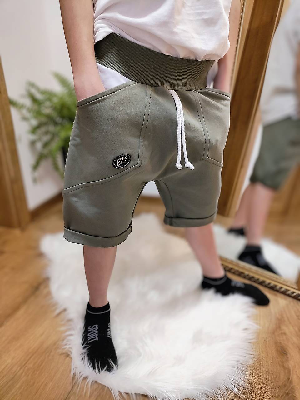 Kraťasy baggy KHAKI  (typ 1)