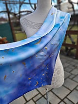Šatky - Trojuholníková hodvábna šatka 'Sky' - 17364729_