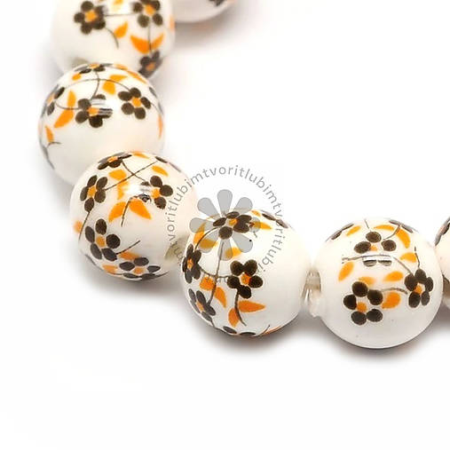 Korálky - (1428) Porcelánová guľôčka, 12 mm - 1 ks - 17368327_