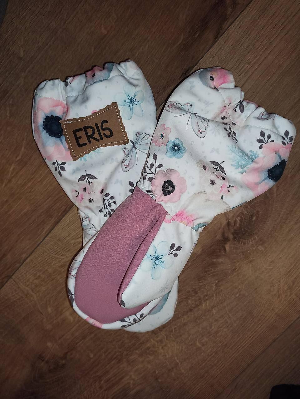 SOFTSHELLOVE rukavice BIELO-RUŽOVÉ