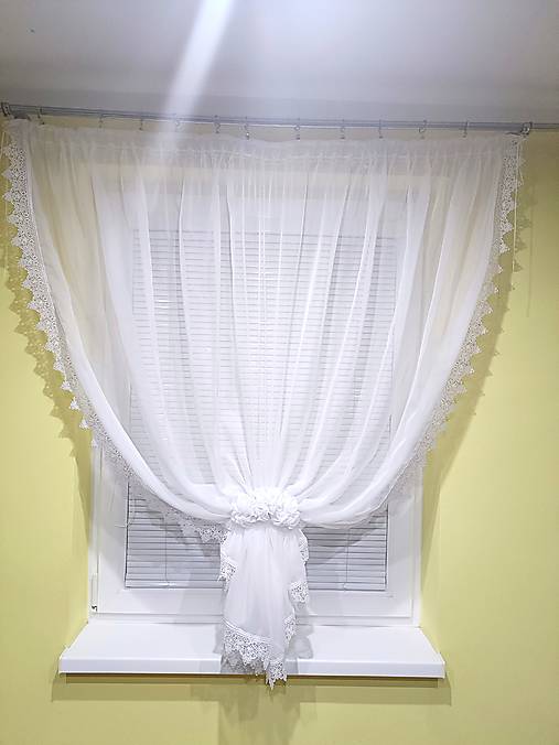 Úžitkový textil - Záclona Ala s ružami - 17369998_