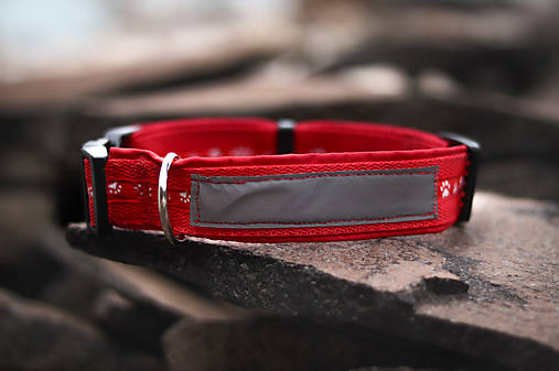 Pre zvieratá - Reflexný obojok softshell 25mm “RedPaws” - 17367704_