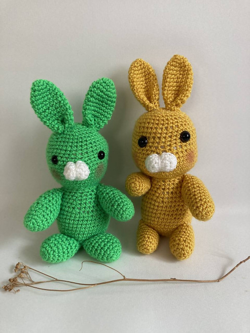 Hračky - hačkovaný ZAJO/ZAJAC/ZAJKO 2 x - 17369806_