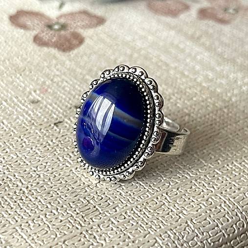 Purple Agate Vintage Lace Ring / Prsteň s achátom pásikavým E057