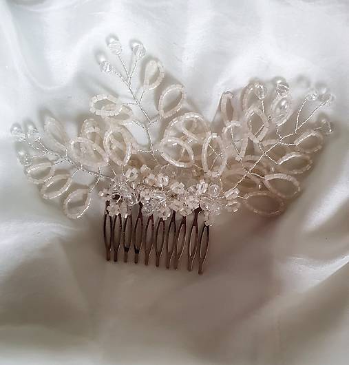 Ozdoby do vlasov - svadobný hrebienok - 17371560_