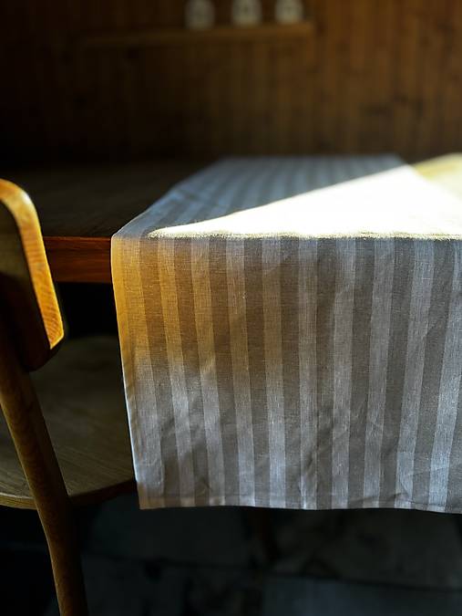 Úžitkový textil - Ľanová štóla ,,Linea Moka" - 17372034_