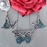 Sady šperkov - Metalická motýlia sada - 17371766_