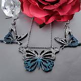 Sady šperkov - Metalická motýlia sada - 17371767_
