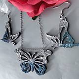 Sady šperkov - Metalická motýlia sada - 17371768_
