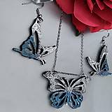 Sady šperkov - Metalická motýlia sada - 17371769_