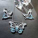 Sady šperkov - Metalická motýlia sada - 17371772_