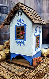 Dekorácie - Domček na čajík ~MODRÉ KVETY~ - 17372182_