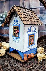 Dekorácie - Domček na čajík ~MODRÉ KVETY~ - 17372236_
