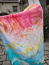 Šály a nákrčníky - Maľovaný hodvábny šál Lines II. - 17372661_