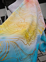 Šály a nákrčníky - Maľovaný hodvábny šál Lines II. - 17372662_