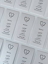 Papiernictvo - Svadobné menu DL monogram srdce - 17373390_