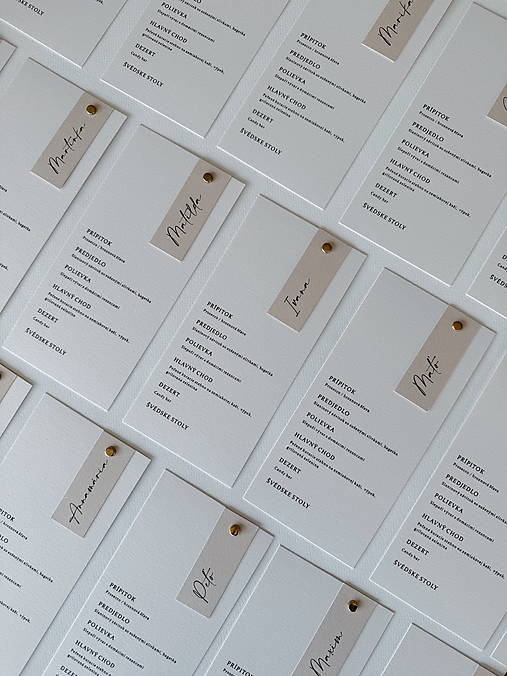 Papiernictvo - Svadobné menu DL simple s menovkou - 17373385_