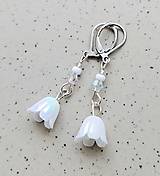 Náušnice - Handmade náušnice biele kvety - chirurgická oceľ - 17373166_