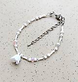 Náramky - Handmade náramok biele kvety - chirurgická oceľ - 17373172_