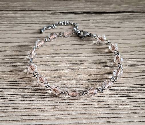 Náramky - Náramok ketlovaný sklo+oceľ (zlatohnedá) - 17375942_