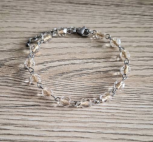 Náramky - Náramok ketlovaný sklo+oceľ (zlatá) - 17375946_