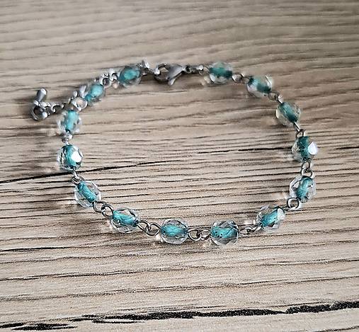 Náramky - Náramok ketlovaný sklo+oceľ (smaragd) - 17375990_