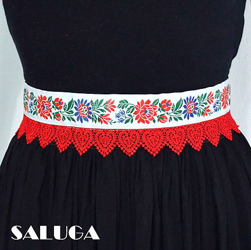 Opasky - Folklórny opasok - dámsky - ľudový - srdcia - 17373486_