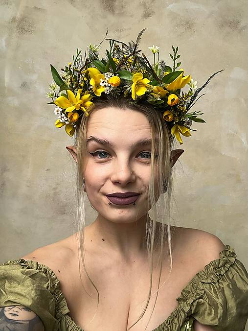 Kvetinová čelenka "zlatý dážď"