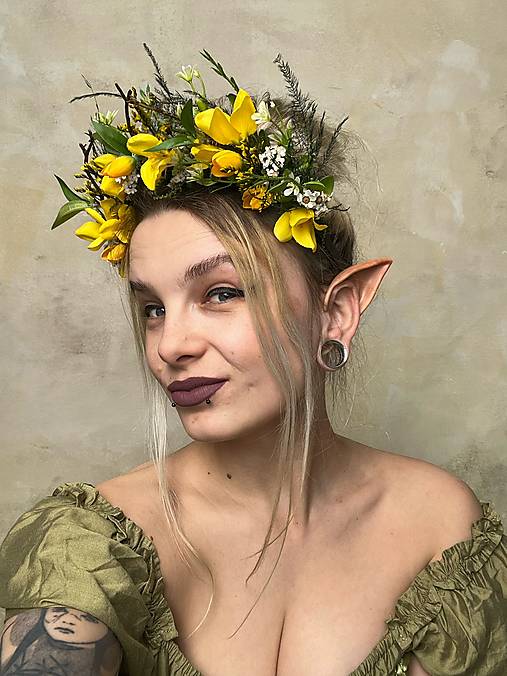 Kvetinová čelenka "zlatý dážď"