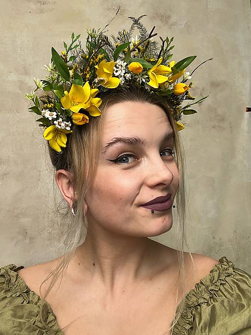 Kvetinová čelenka "zlatý dážď"