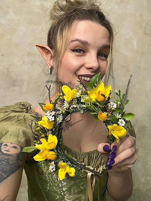 Kvetinová čelenka "zlatý dážď"