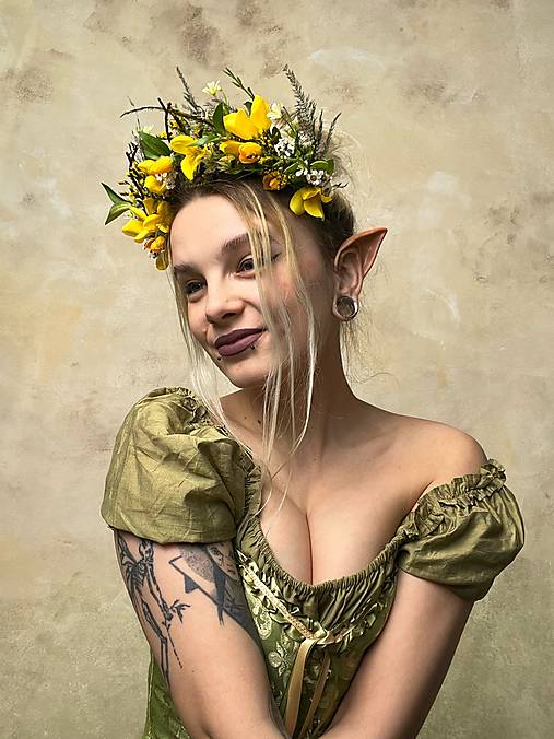 Kvetinová čelenka "zlatý dážď"