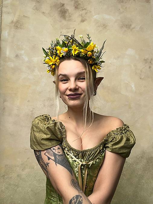 Kvetinová čelenka "zlatý dážď"