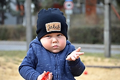 Detské čiapky - 100% merino čiapka s písaným menom - 17375868_