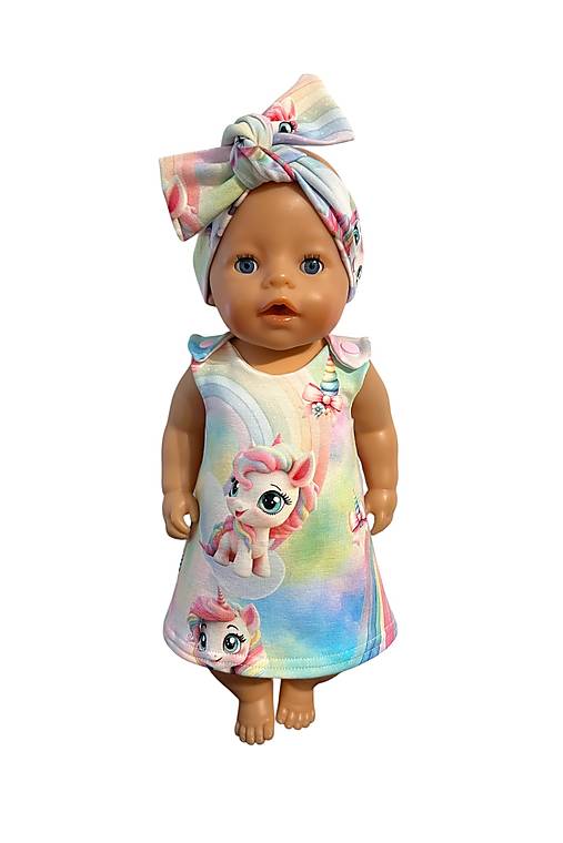 Hračky - Šatočky pre bábiku BABY BORN - 43 cm, jednorožec - 17373678_