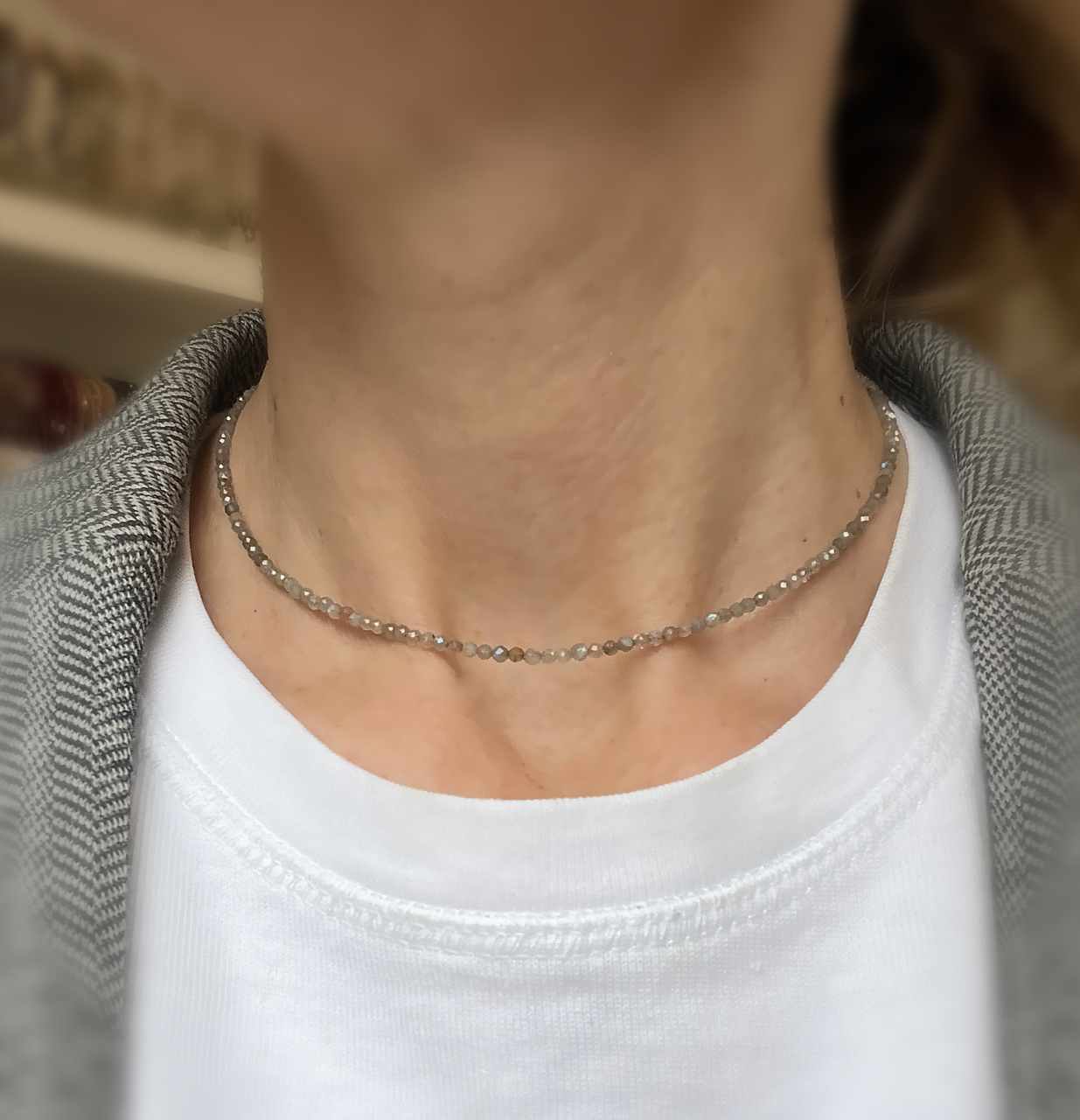 Náhrdelník choker labradorit