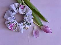 Ozdoby do vlasov - Scrunchie na drdol soft flowers L - 17372987_