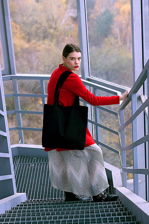 Veľké tašky - Čierna maxi taška  - 17374948_