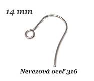 Komponenty - Náušnicový háčik 14mm /M2338/ - nerez.oceľ 316 - 17376328_