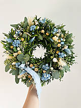  - Venček na dvere v bledomodrých odtieňoch - 17376913_