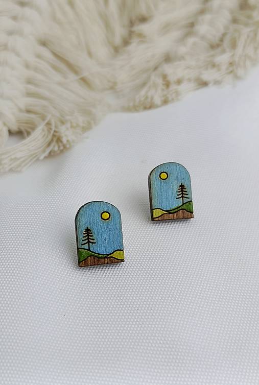 Náušnice - Slnko nad lesom - 17380740_