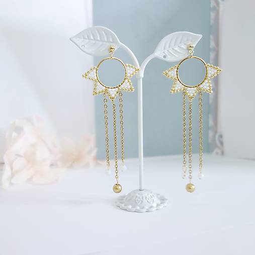 Náušnice - Korálkové náušnice DOTYK ELEGANCIE - 17380724_