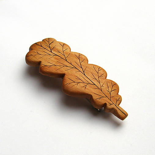Ozdoby do vlasov - Drevená spona do vlasov - jelšový list - 17379277_