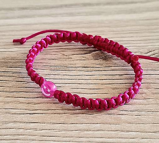 Náramky - Náramky detské smajlík (fuchsia) - 17383185_