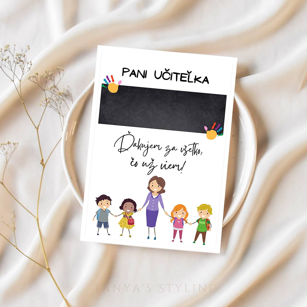 Pohľadnica pre Pani Učiteľku, Vychovávateľku (Pani učiteľka - Ďakujem...)