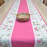 Úžitkový textil - IVETA - ružové ťahavé ruže - štóla 170x40 cm - 17382438_