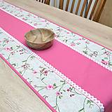 Úžitkový textil - IVETA - ružové ťahavé ruže - štóla 170x40 cm - 17382439_