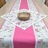 Úžitkový textil - IVETA - ružové ťahavé ruže - štóla 170x40 cm - 17382441_