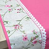 Úžitkový textil - IVETA - ružové ťahavé ruže - štóla 170x40 cm - 17382443_