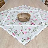 Úžitkový textil - IVETA - ružové ťahavé ruže - obrus štvorec - 17382462_